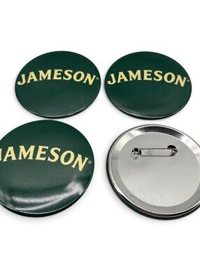 Lot of 4 Jameson Irish Whiskey 3" Green Promotional Button St Patricks Day